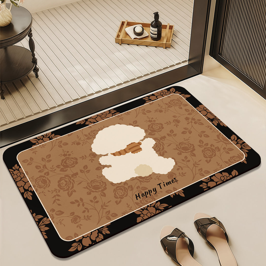 Decorative Plush Bathroom Mat for Floor Comfort
