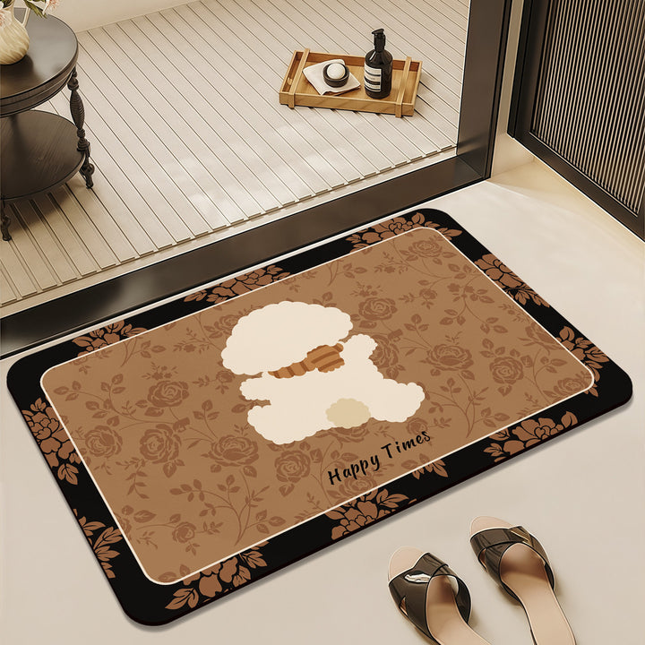 Decorative Plush Bathroom Mat for Floor Comfort