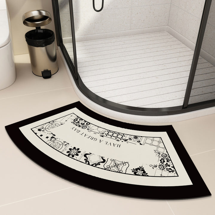 Curved Water-Absorbent Bathroom Mat