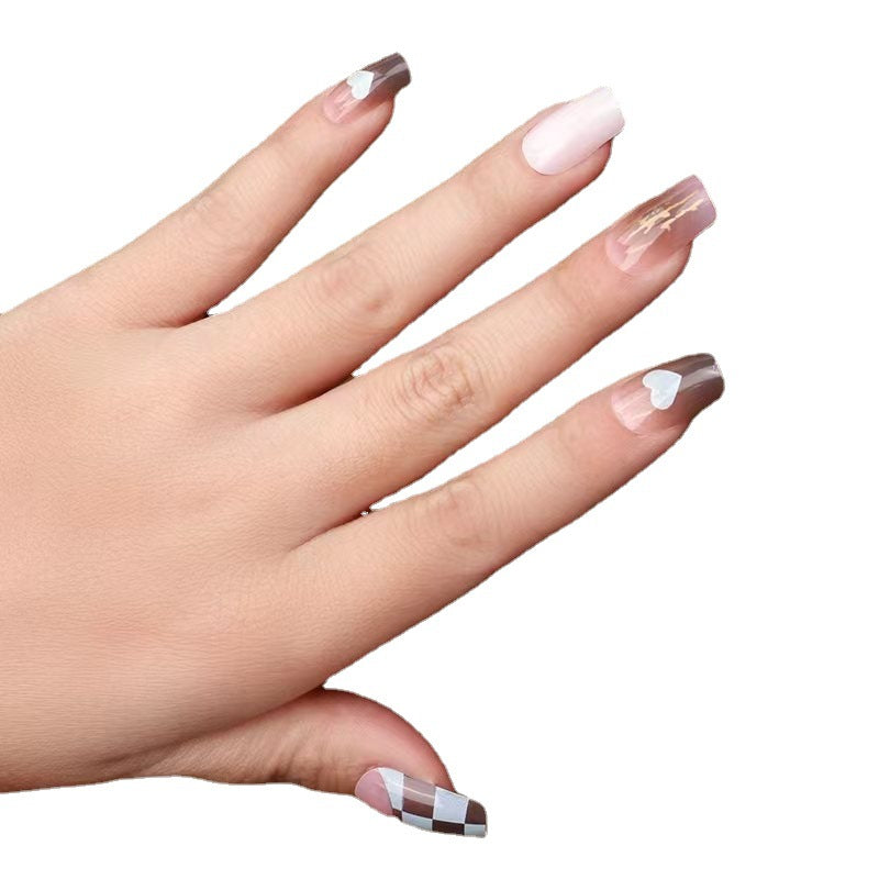 Artistic Heart Design Nail Extensions Kalsten