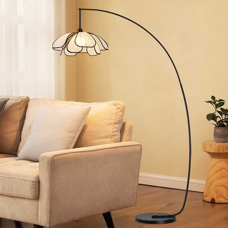 Curved Floral Floor Lamp