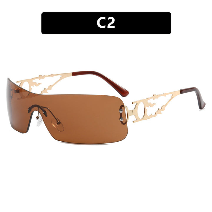 Women's futuristic Shield sunglasses with unique Kalsten frame