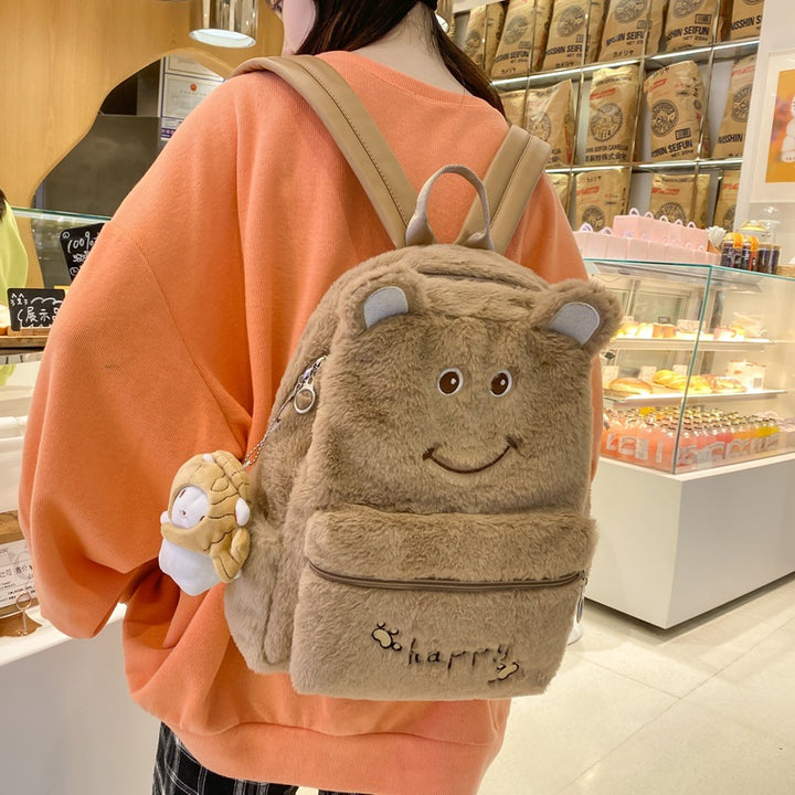 Plush Bear-Themed Backpack