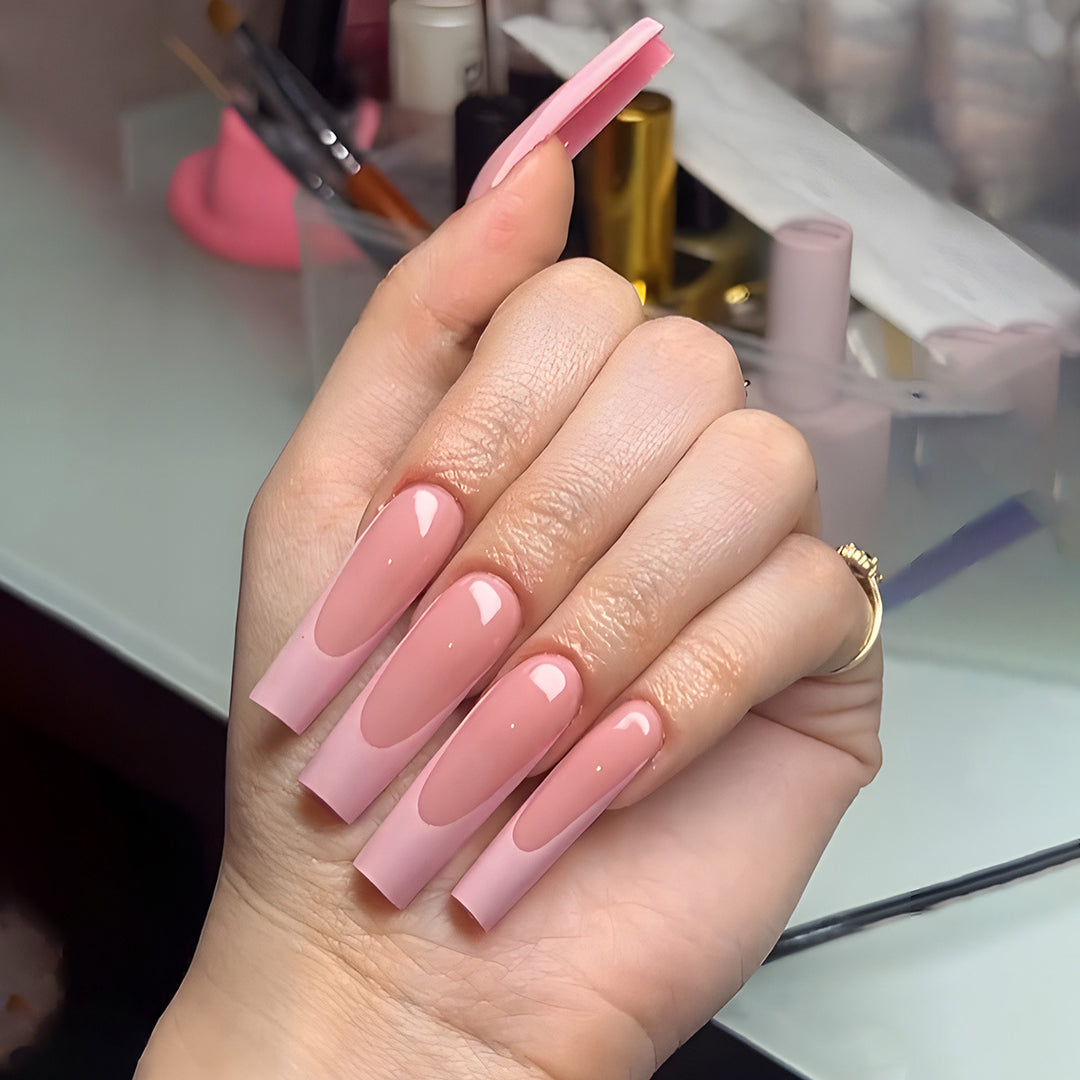 Long Glossy Press-On Nail Set Kalsten