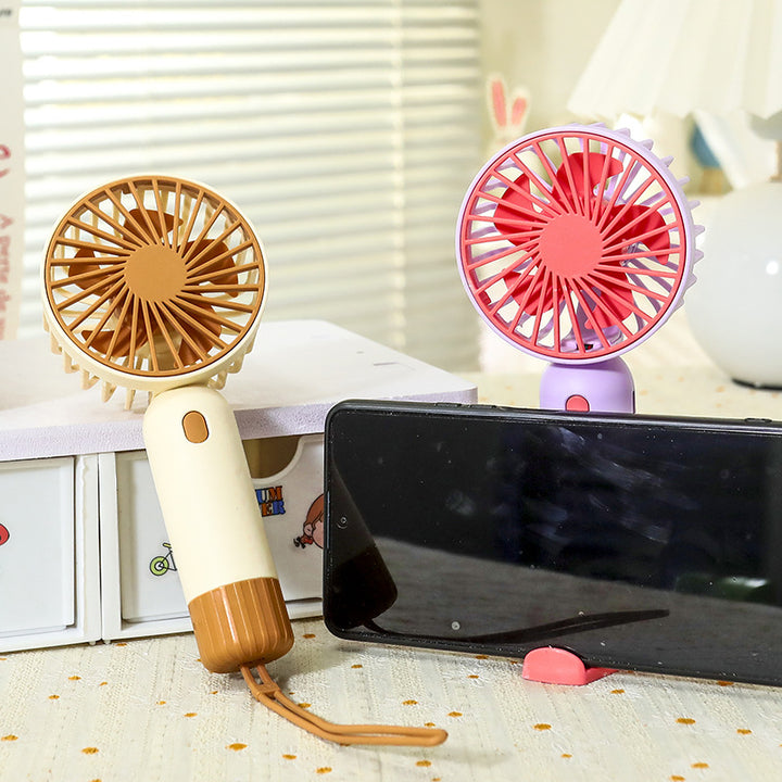 Women's Portable Mini Fan with Ergonomic Grip and USB Charging Function Kalsten