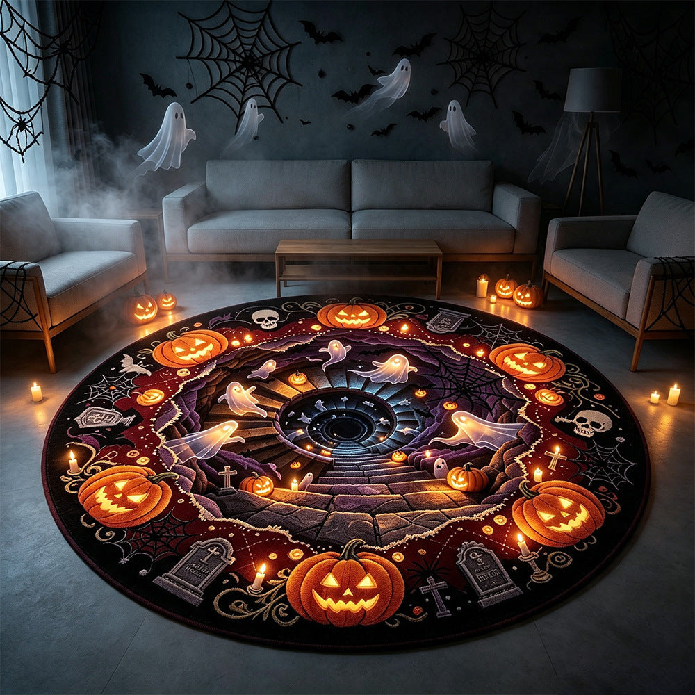 Halloween-Themed Round Area Rug Kalsten
