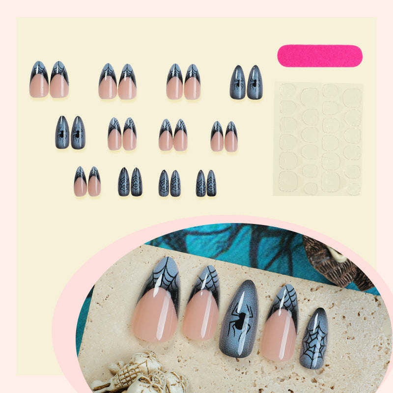 Acrylic Nail Set with Stylish Spider Design Kalsten