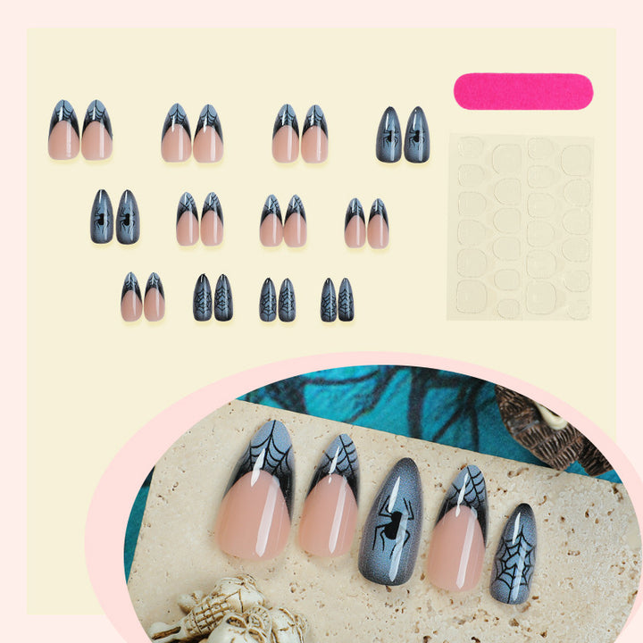 Acrylic Nail Set with Stylish Spider Design Kalsten