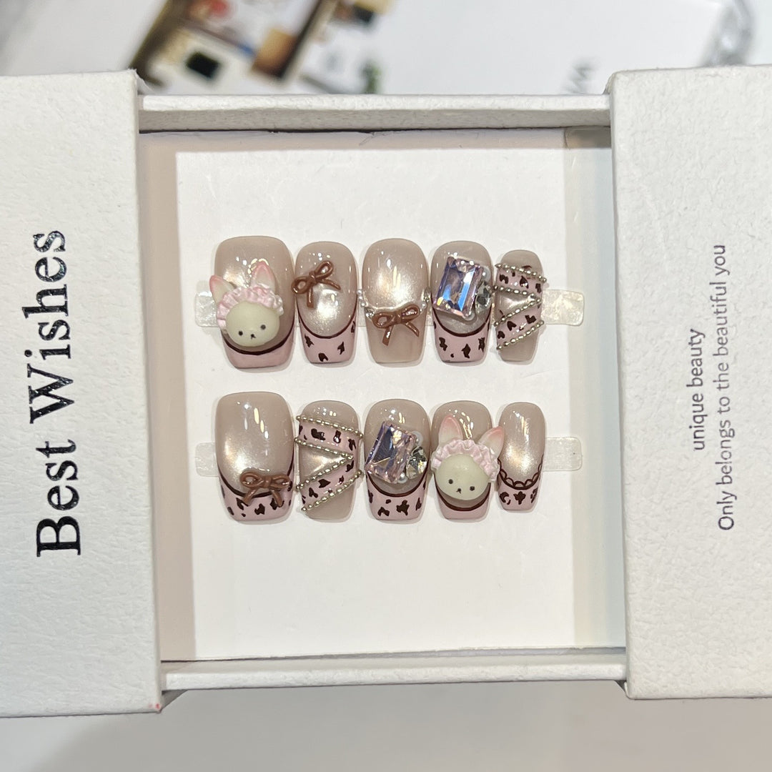 Whimsical Animal-Themed Press-On Nail Set Kalsten