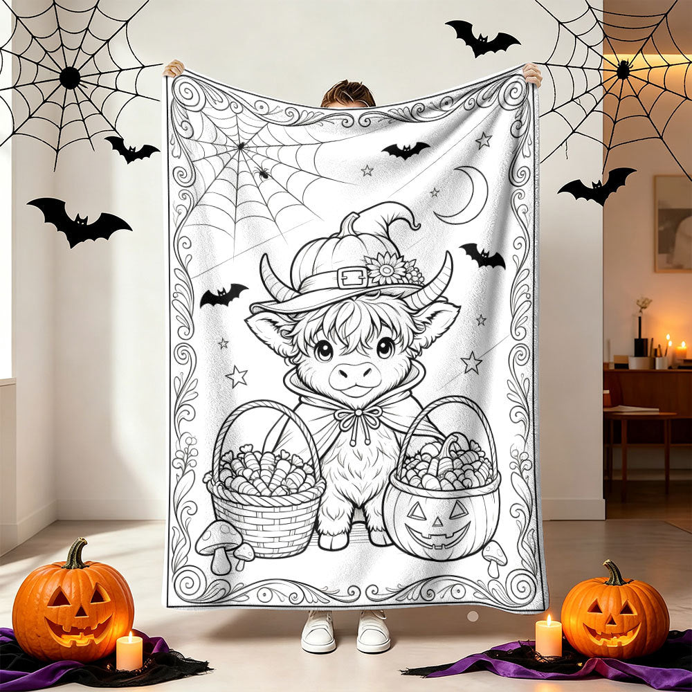 Cozy Halloween-Themed Throw Blanket