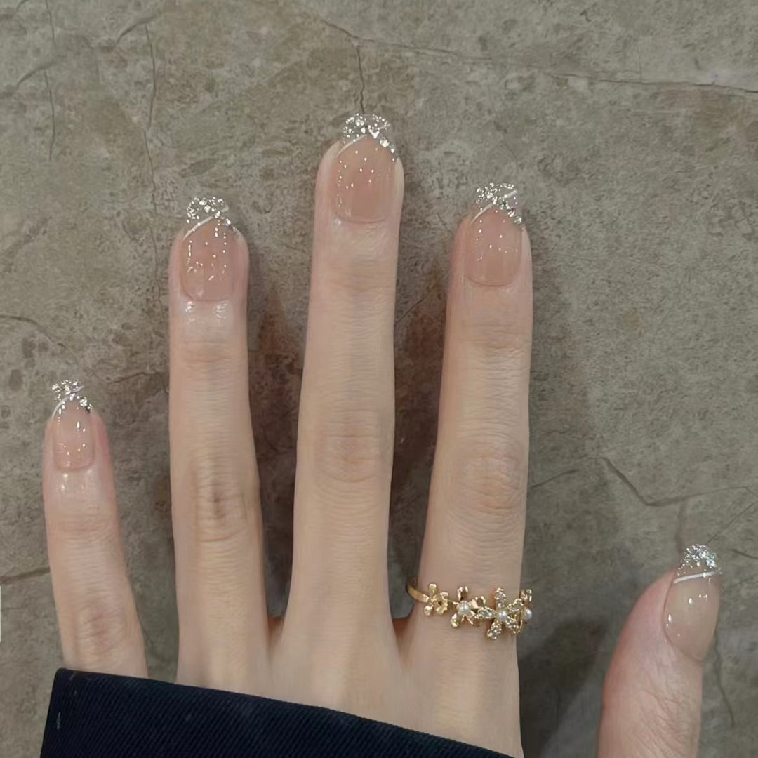 Luxury Rhinestone-Accented Press-On Nails