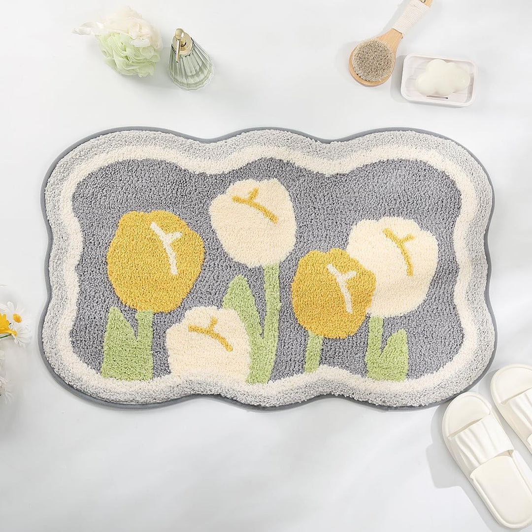 Plush Cat Theme Bath Mat