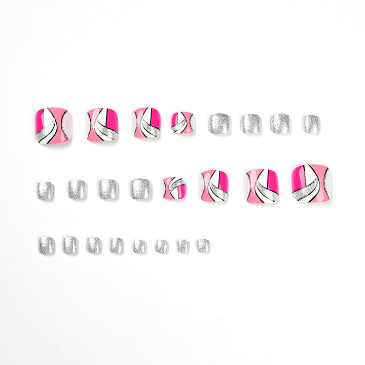 Artful toenail art with colorful geometric designs Kalsten