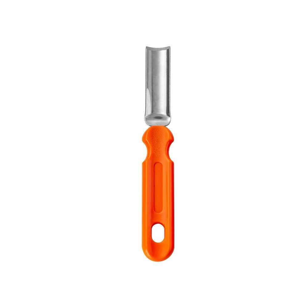 Curved serrated fillet and boning knife for fish and seafood