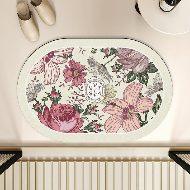 Floral-Themed Indoor Area Mat