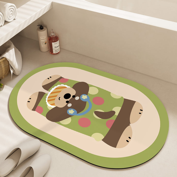 Cute Cartoon Dog Bath Mat Kalsten