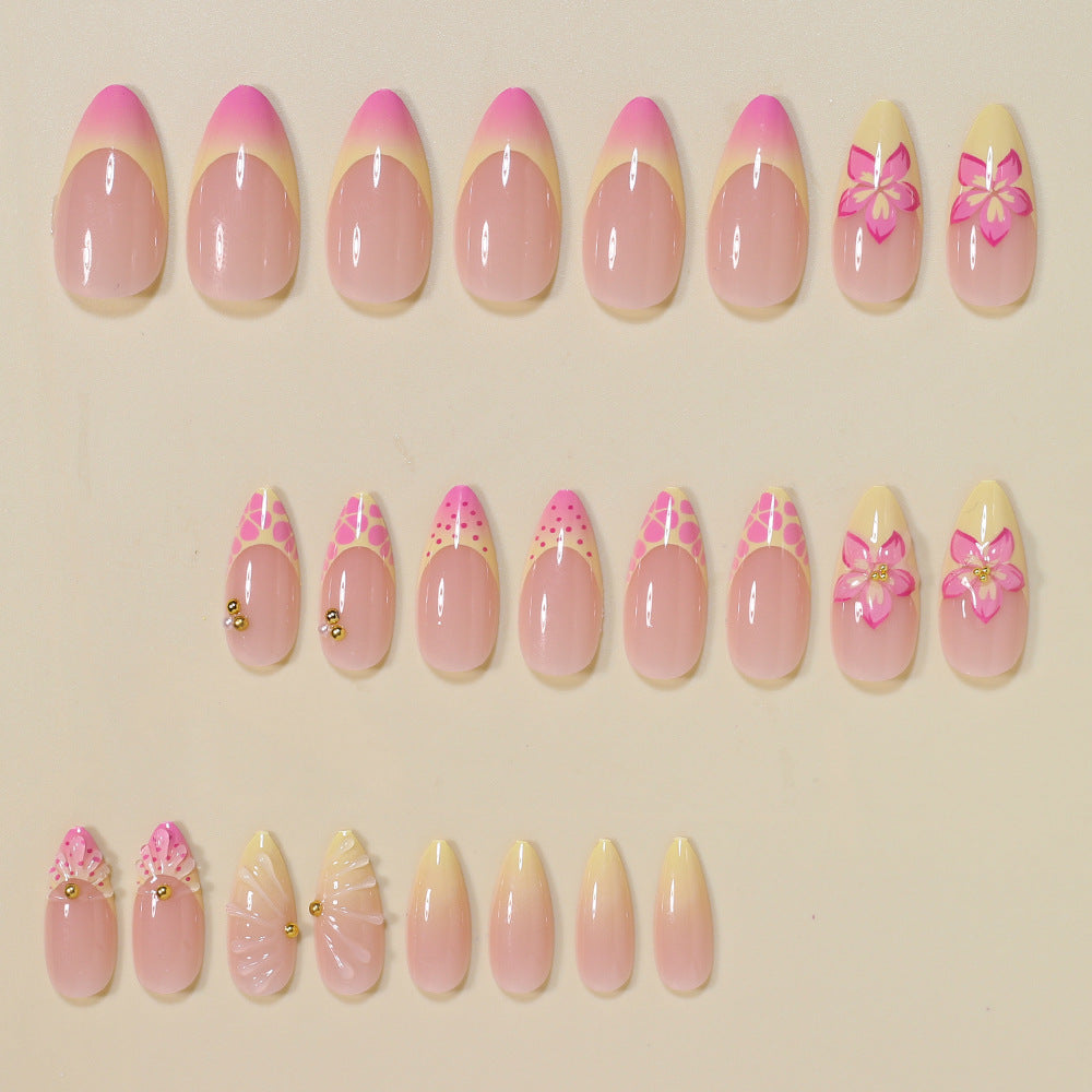 Floral Embellished Stiletto Nail Art Tips Kalsten