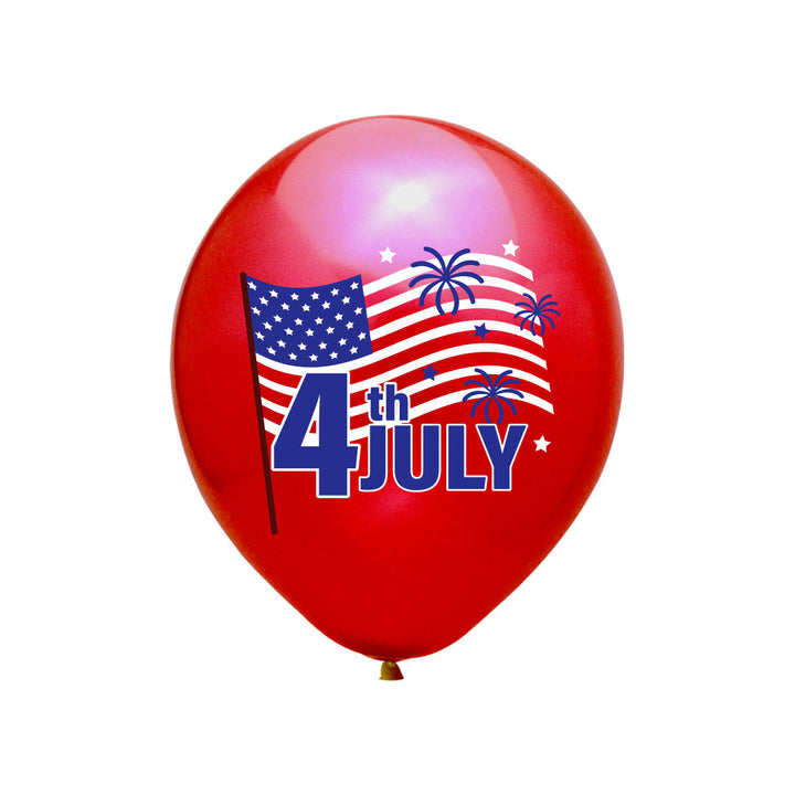 Unisex latex balloon printed with patriotic USA heart and lettering design Kalsten