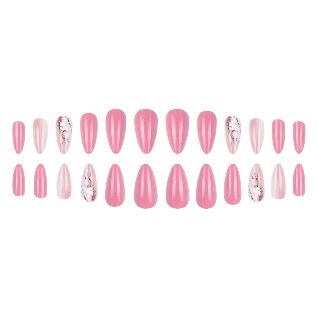 Stiletto Press-On Nails with Floral Design Kalsten