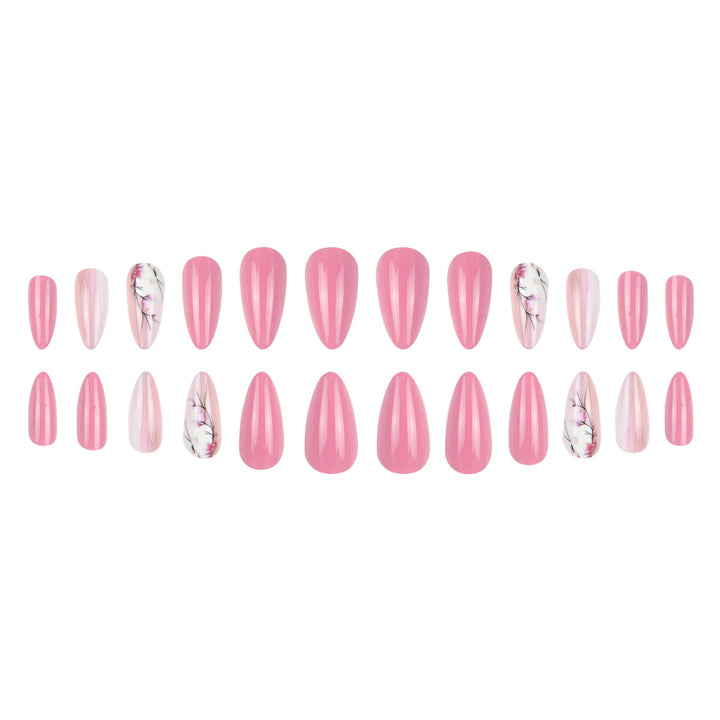 Stiletto Press-On Nails with Floral Design Kalsten