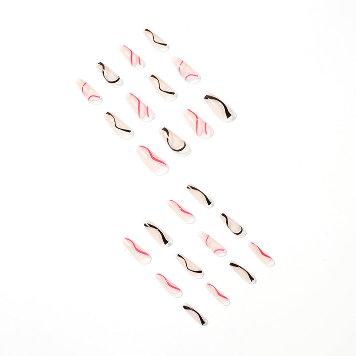 Trendy Artificial Nails with Wave Design Kalsten