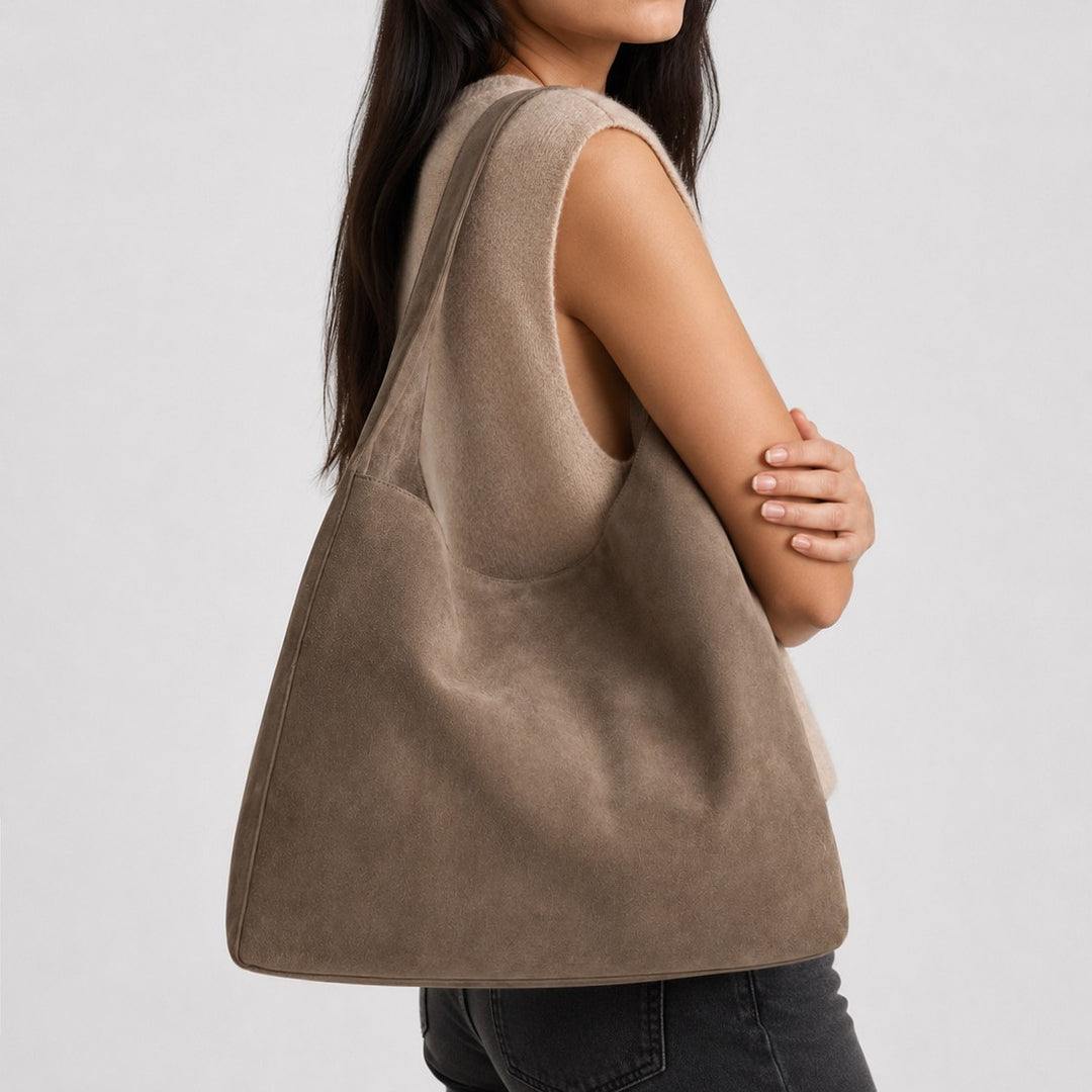 Soft Suede Slouchy Shoulder Bag