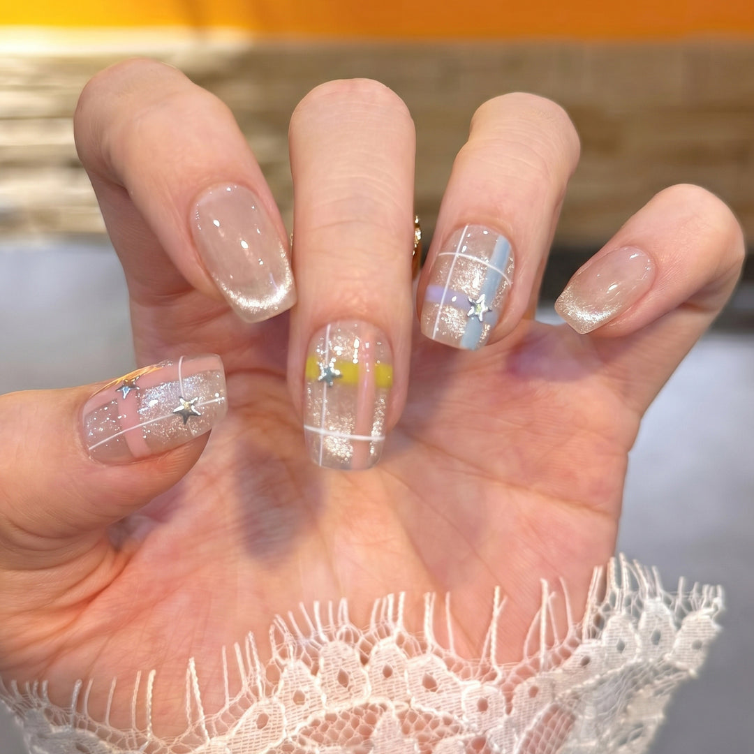 Decorative Star Pattern Press-On Nails Kalsten