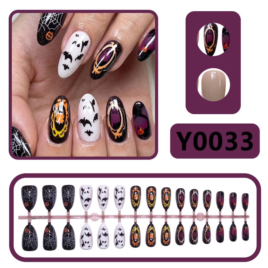 Halloween-Themed Artistic Press-On Nails
