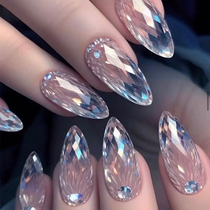 Artificial nail set with elegant flower and leopard print Kalsten