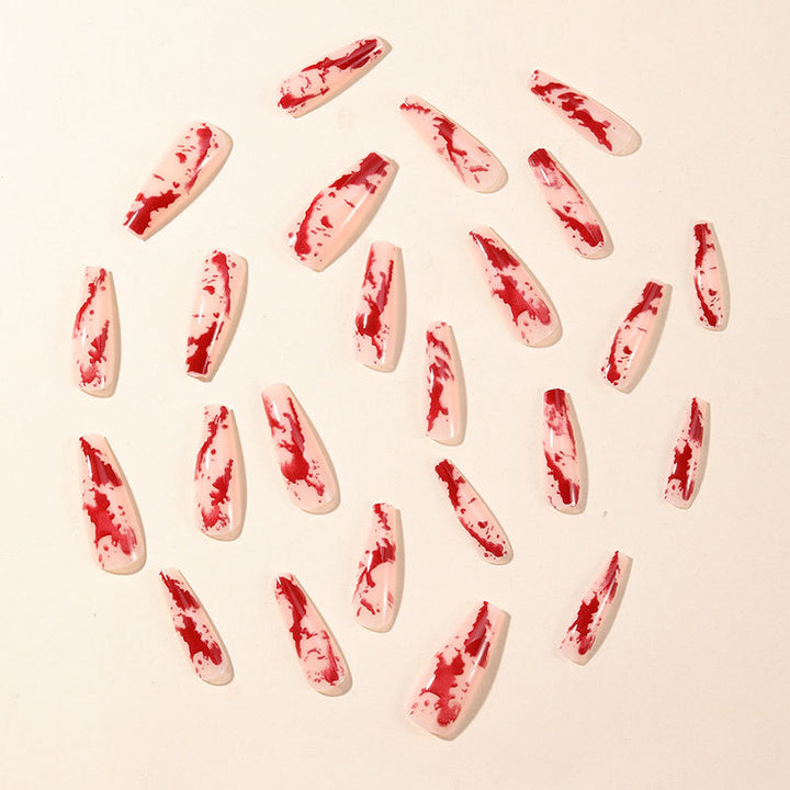 Artistic Blood Splatter Nail Art Extensions Kalsten
