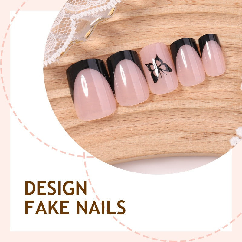 Artificial nail set with elegant butterfly designs Kalsten