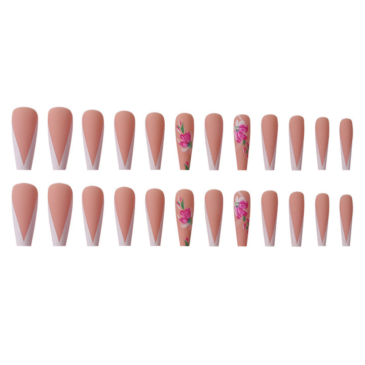 Floral Art Long Stiletto Press-On Nails Kalsten