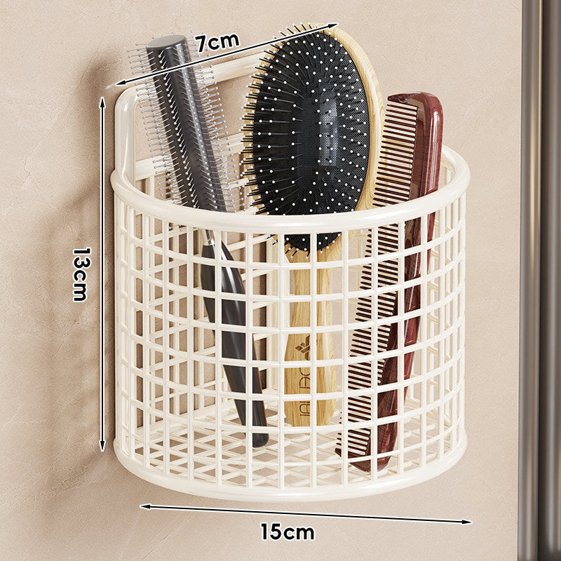 Wall-Mounted Triple Mesh Bathroom Organizer Basket for Brushes Combs and Sponges