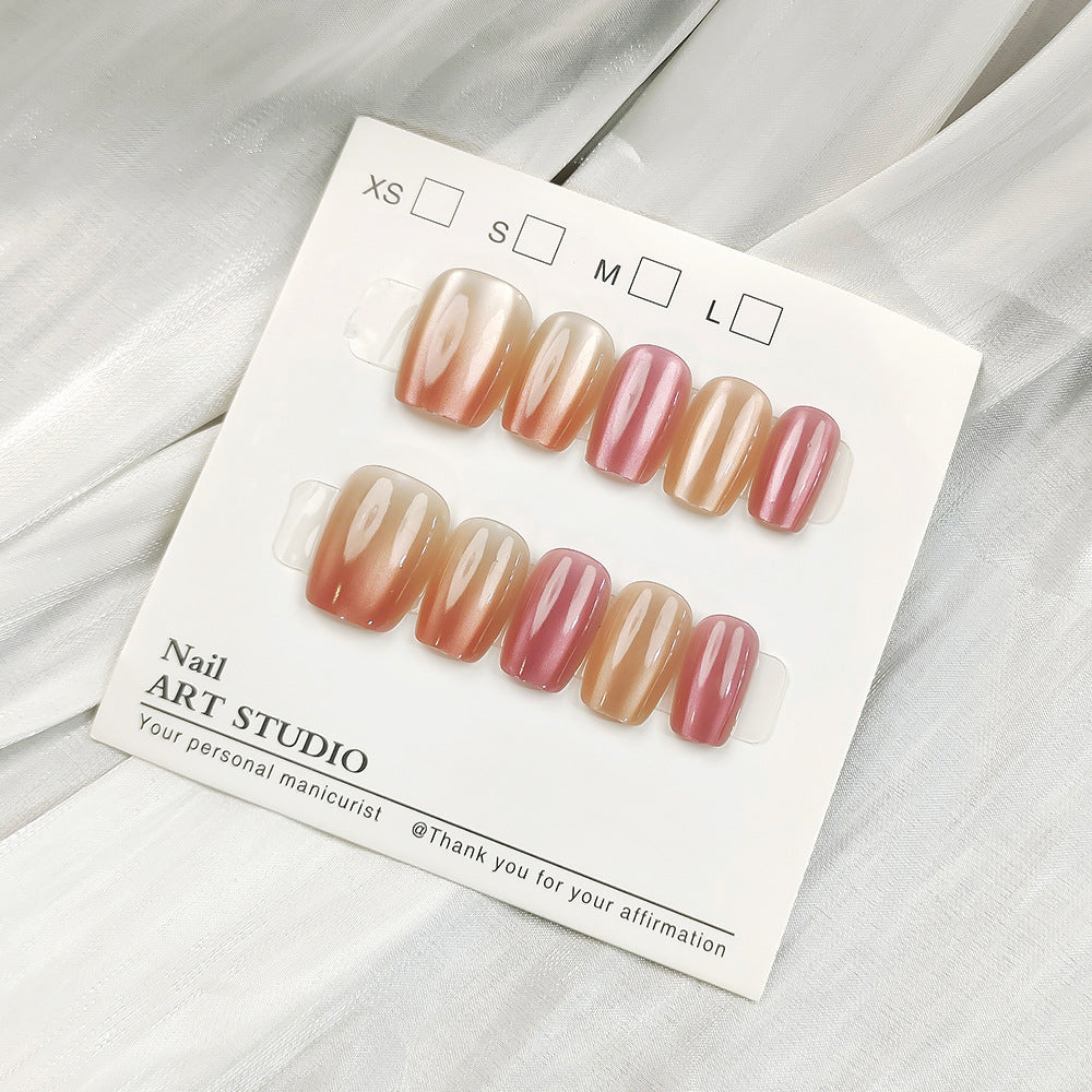 Glamorous Artificial Nails with Shimmering Design Kalsten