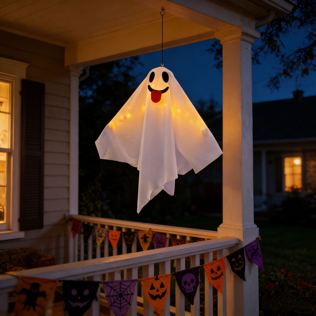 Decorative Halloween Ghost Figure with LED Lighting