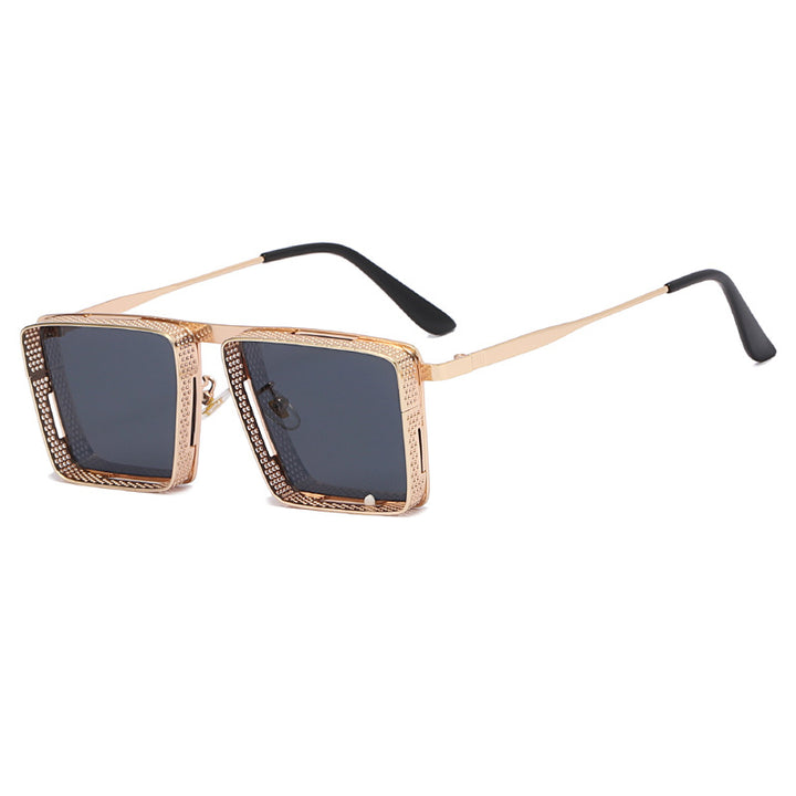 Ladies extravagant square sunglasses with perforated frame Kalsten