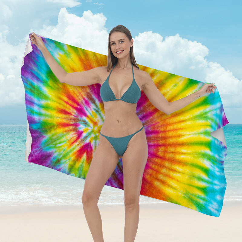 Beach towel with vibrant tropical plant motif Kalsten