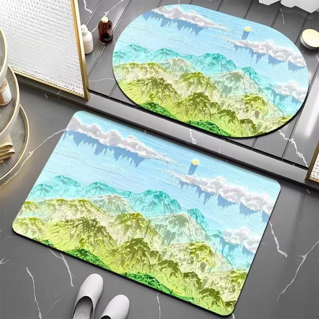 Floral Patterned Bath Mat Kalsten