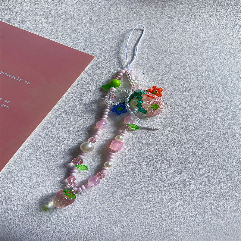 Floral Charm Beaded Phone Strap Kalsten