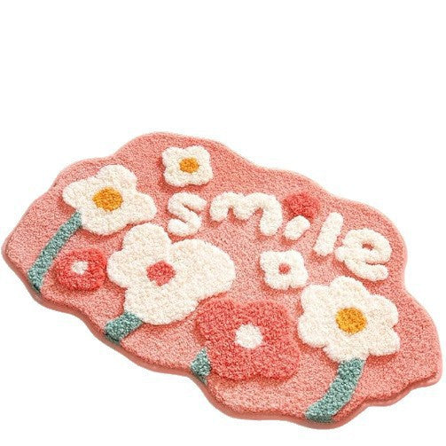 Plush Leaf-Design Bath Mat Kalsten