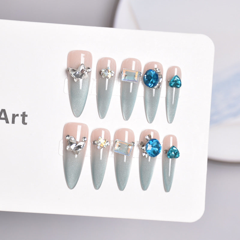 Glamorous Stiletto Nail Extensions with Crystals Kalsten