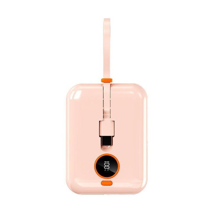 Portable Mini Power Bank with Integrated Charging Cable and Digital Display Kalsten