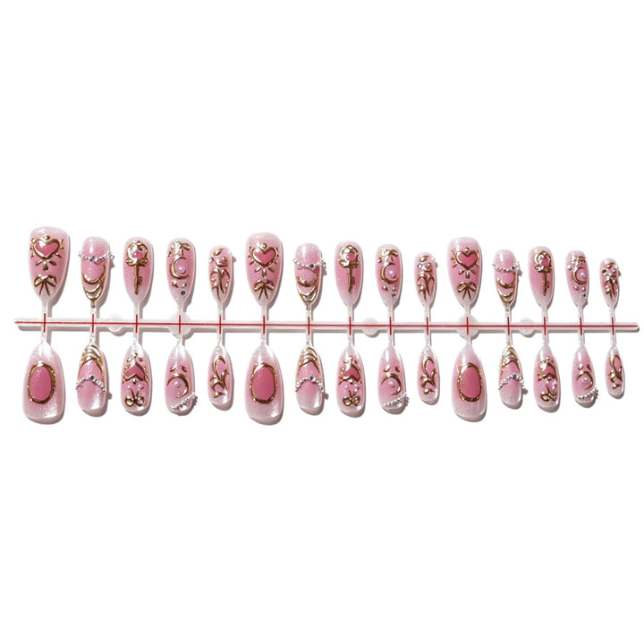 Decorative Press-On Nail Set with Floral Accents Kalsten