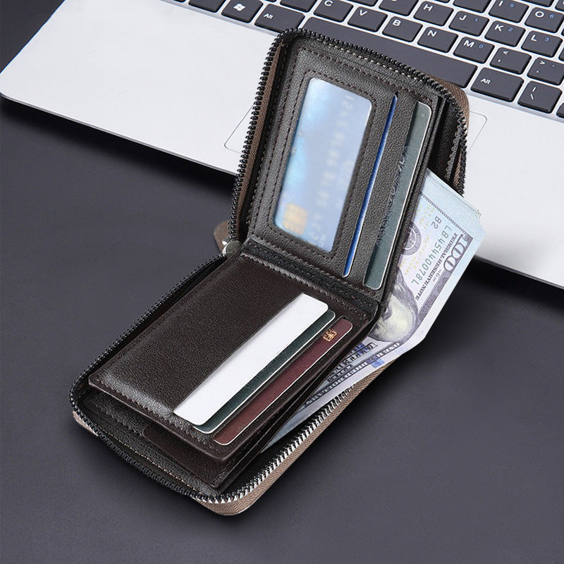 Durable Leather Zipper Wallet