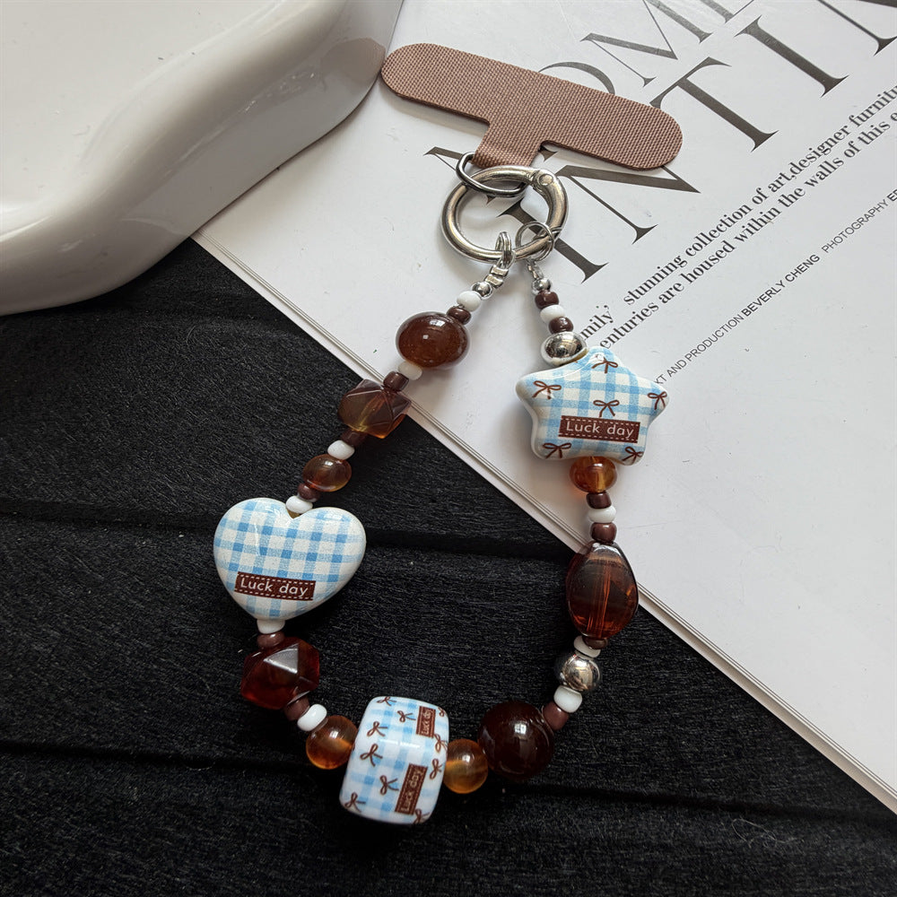 Decorative Heart and Star Charm Keychain Kalsten