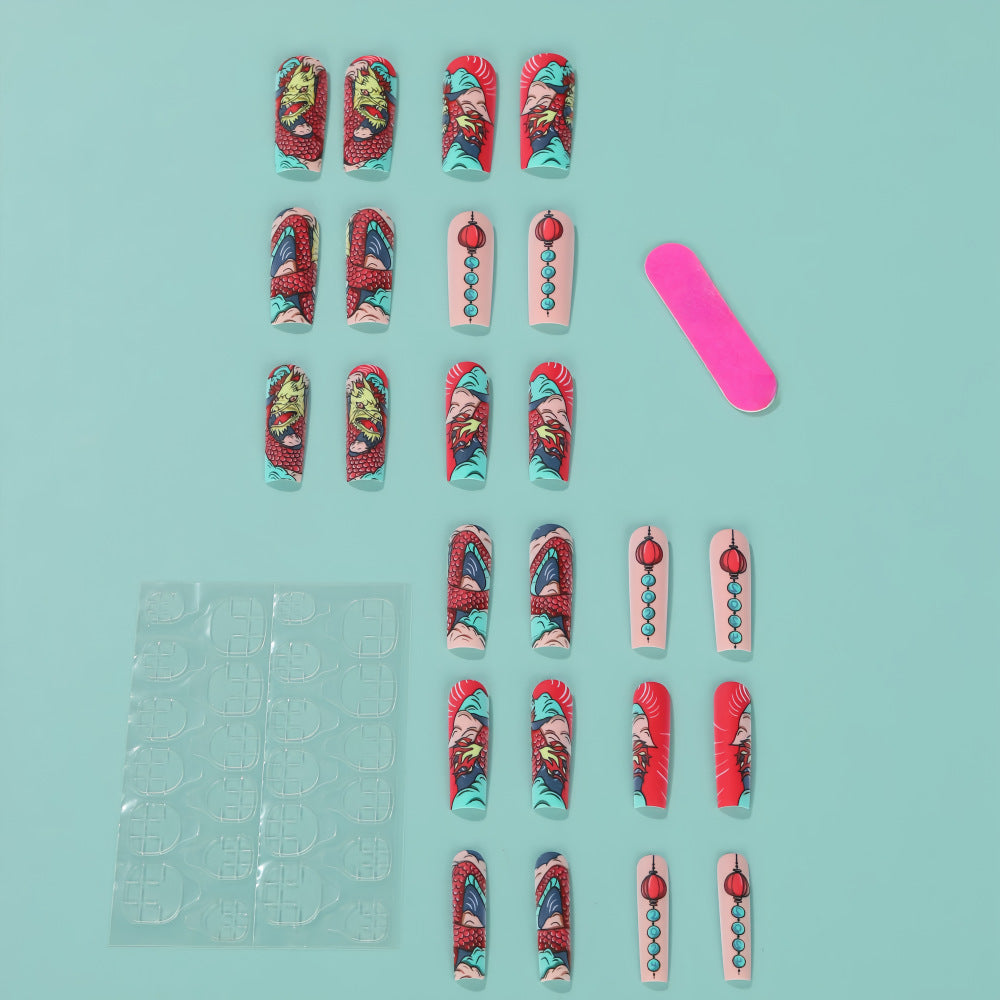 Creative artificial nails in Asian dragon design Kalsten