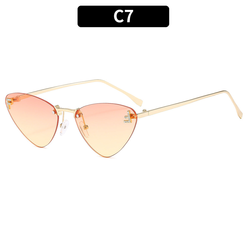 Sleek Angular Cat-Eye Sunglasses