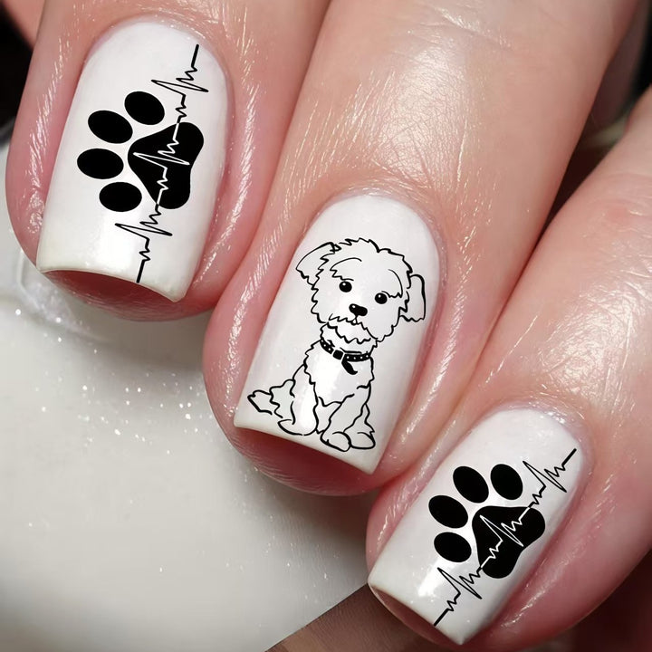 Acrylic nails with cute dog design Kalsten