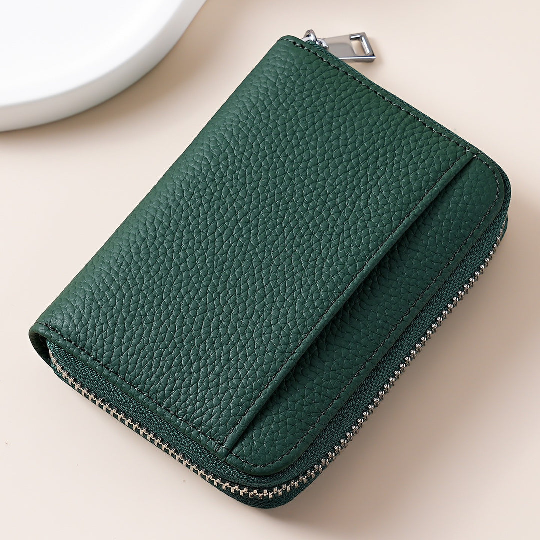 Multi-Functional Zippered Leather Wallet