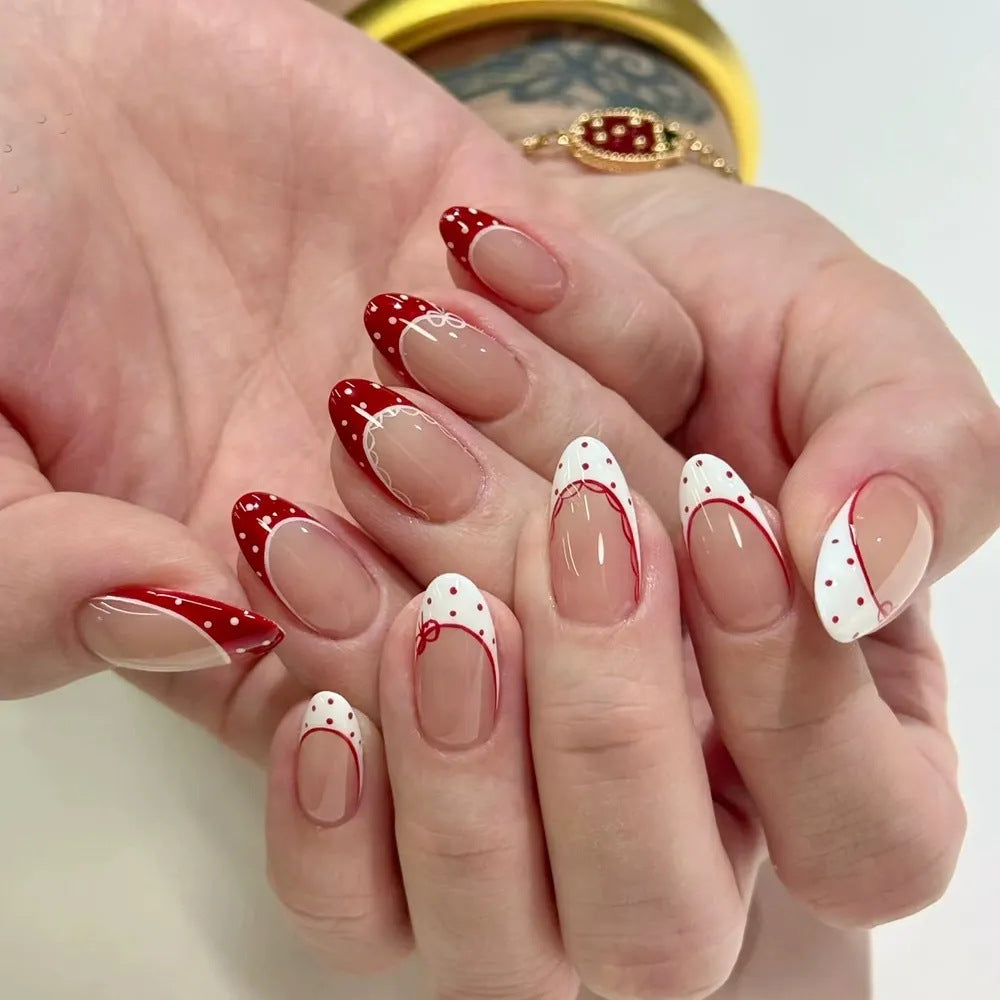 Artistic French Tip Nail Art Enhancements Kalsten